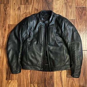 Alpinestars black leather motorcycle jacket